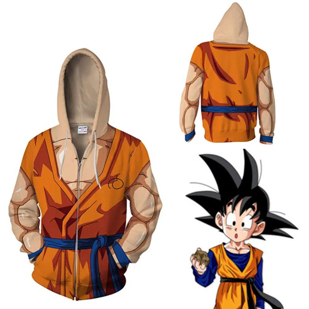 Аниме dragon ball z Saiyan Son Goku толстовки куртка Косплей Костюм Vegeta Goten Толстовки Кофты