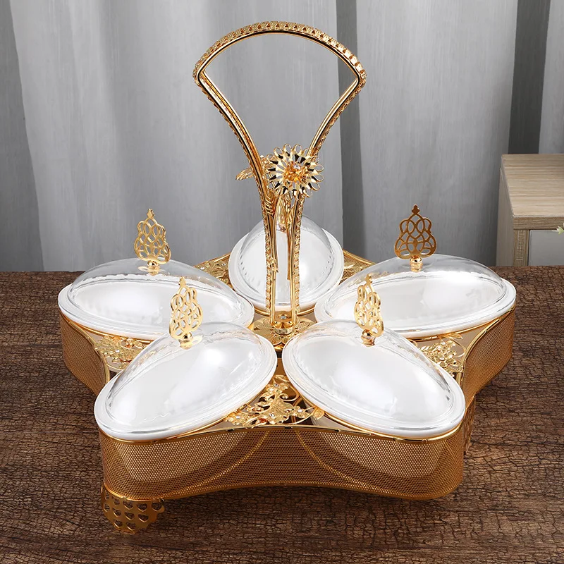 

New European Fruit plate Creative Fruit Box Living Room Fruit Bowl Ornaments Modern Nutcracker With lid Storage Containers