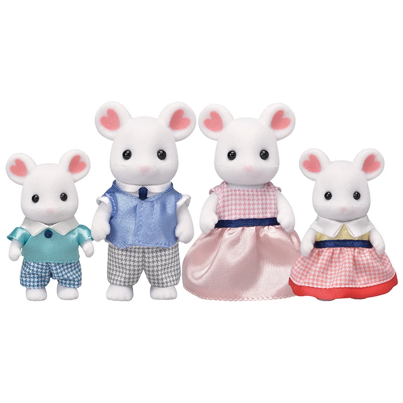 S01 Sylvanian Families Marshmallow Mouse Family Dollhouse Animial Figure Set New 5308 | Игрушки и хобби