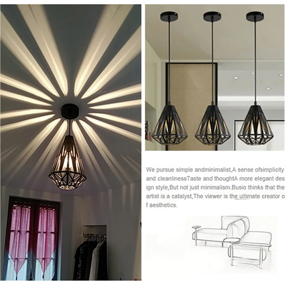 Ретро Промышленный Утюг подвесной светильник с Винтаж Освещение в помещении ing