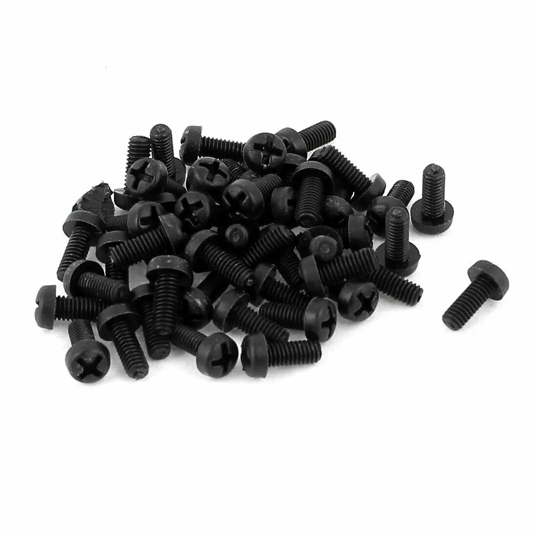 

M2.5 x 6mm Nylon Phillips Cross Pan Head Machine Screws Black 50 PCS
