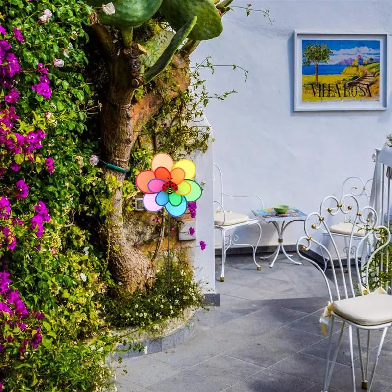 

2PCS Colorful Adorable Outdoor Large Double Pinwheel Windmill for Home Backyard Garden Camp