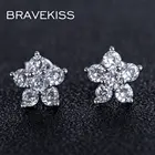 Серьги-гвоздики BRAVEKISS с маленькими кристаллами в форме звезды для женщин, снежинка, цветок, серьги-гвоздики для Пирсинга Ушей, Серьги-пусеты, BUE0080