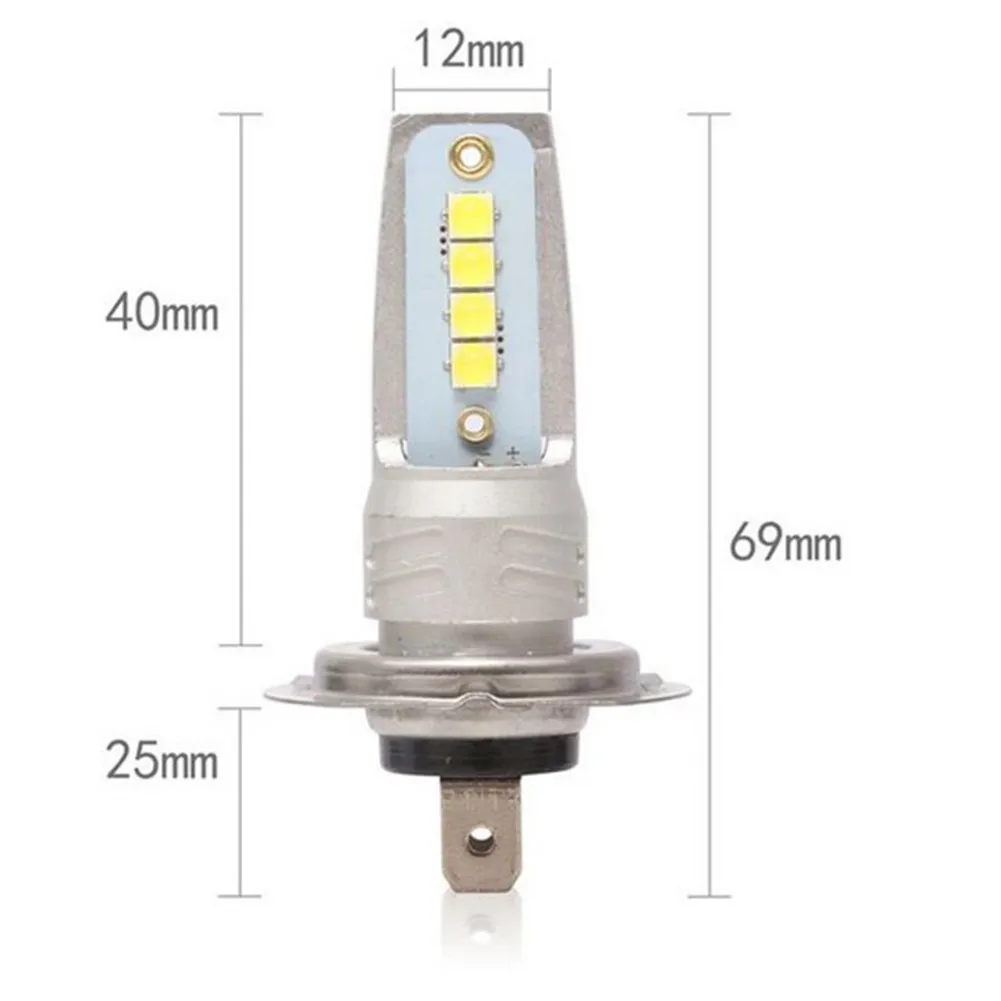 

2Pcs H7 40W 8SMD Car Headlight Bulbs Highlight Decoding Car LED Fog Lamp 12000LM Auto Fog Lights Motorcycle Bulb 6000K 8000K