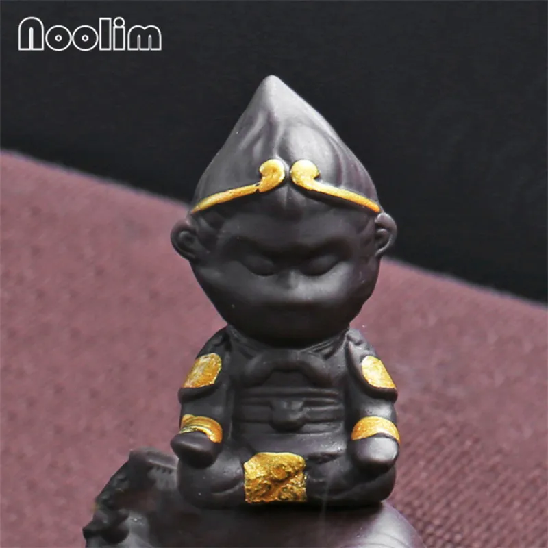 Фиолетовая глина Обезьяна Король чай домашнее животное керамическая фигурка