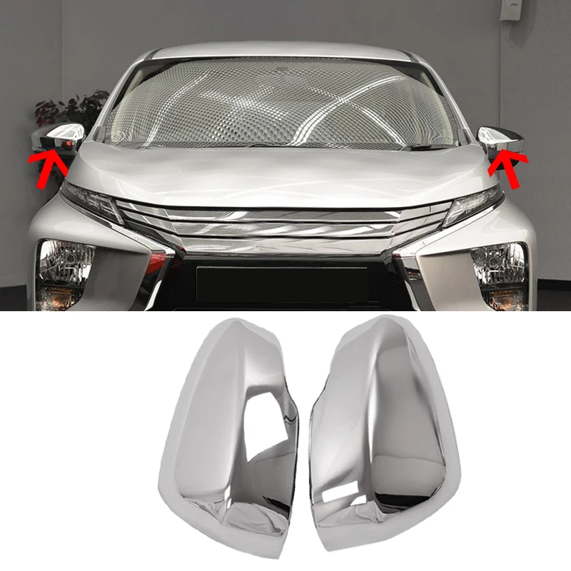 

for Mitsubishi Xpander 2017 2018 2019 Silver Rear View Mirror Housing Decoration Cover Cap-Side Door Mirror Cover