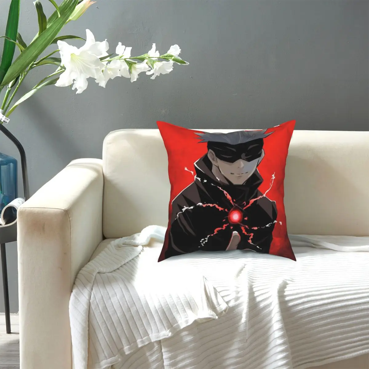 

Jujutsu Kaisen Gojo Pillowcase Printing Polyester Cushion Cover Decor Throw Pillow Case Cover Car Square 45*45cm Pillowcover