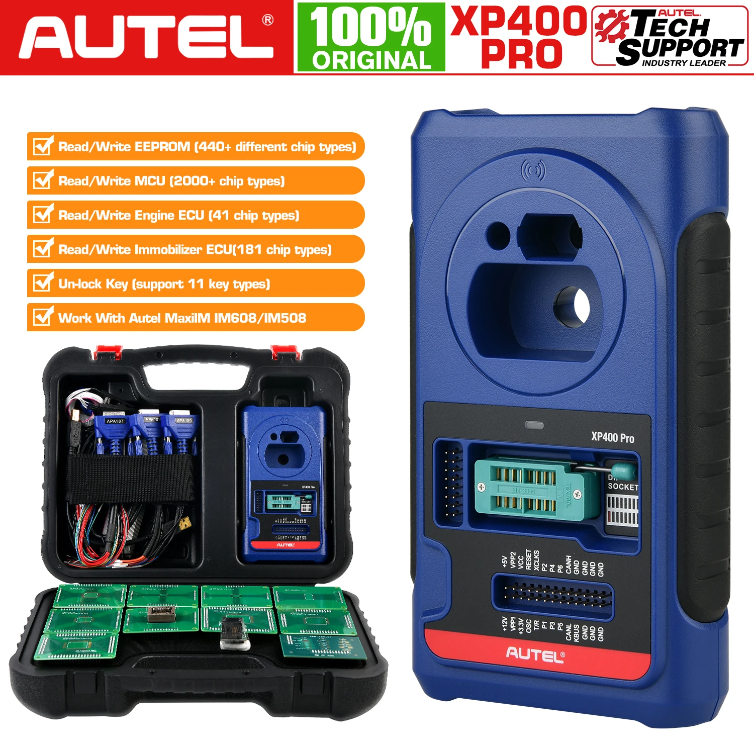 

Программатор ключей Autel XP400Pro, программатор чипов и работает с автомобильными диагностическими инструментами Autel IM508/ IM608/IM608PRO/IM100/IM600