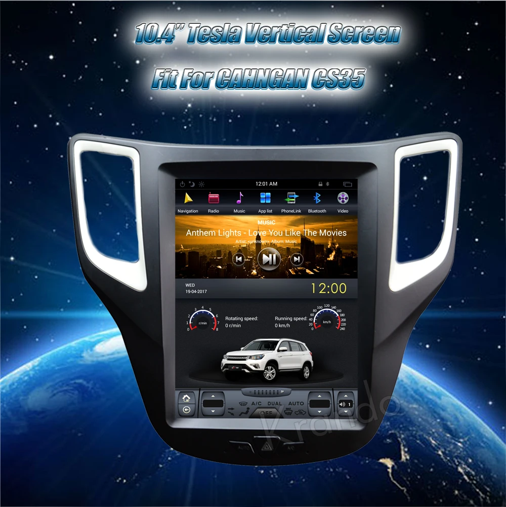 Автомобильный радиоплеер с вертикальным экраном Krando Android 9 0 10 4 дюйма gps для Changan CS35