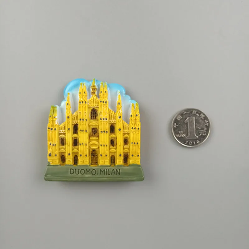 World Fridge Magnet Fridge Magnets Italy Rome Resin Fridge Magnet Sticker World Travel Souvenir Magnetic - Цвет: Milan cathedral