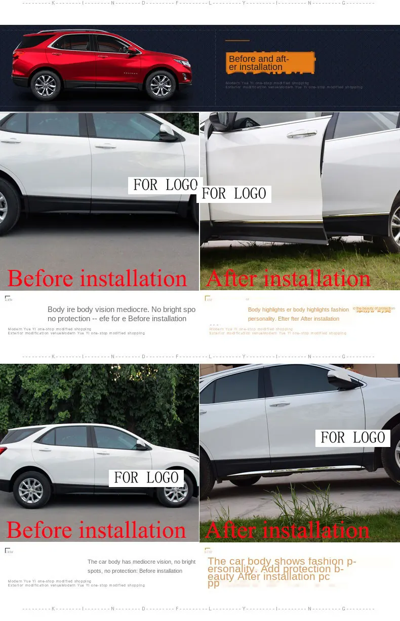 

Suitable for Chevrolet Explorer stainless steel body door trim, special exterior decoration for anti-friction and anti-collision