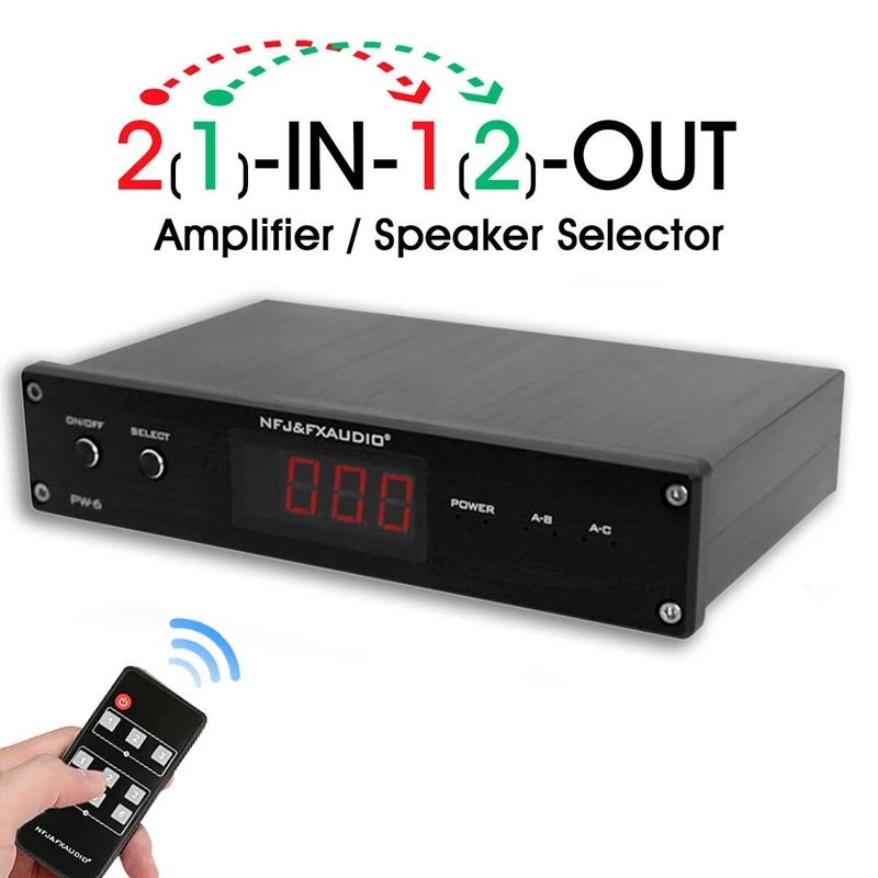 

FX-AUDIO- PW-6 Amplificador 2-Way Stereo Audio A/B Selector Amplifier / Speaker Switcher Box Splitter Remote