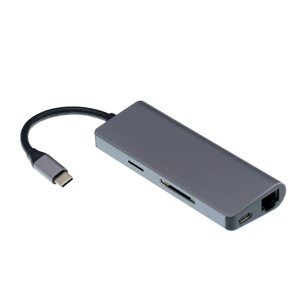 Pingle 7 в 1 USB3.0 концентратор USB-C HDMI 4K гигабитный Ethernet Rj45 адаптер USB SD/TF кардридер для MacBook Pro iPad type-C концентратор Hdmi