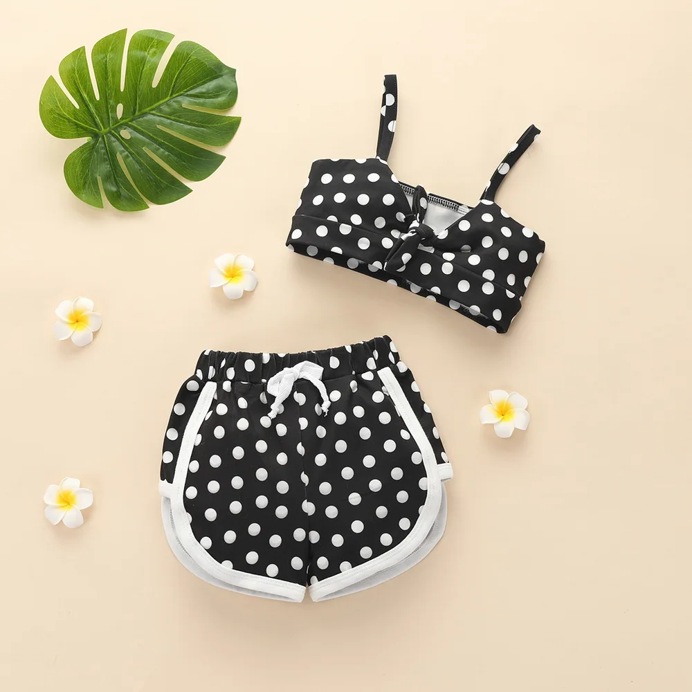 Уличная детская спортивная одежда летний комплект без рукавов для девочек 2