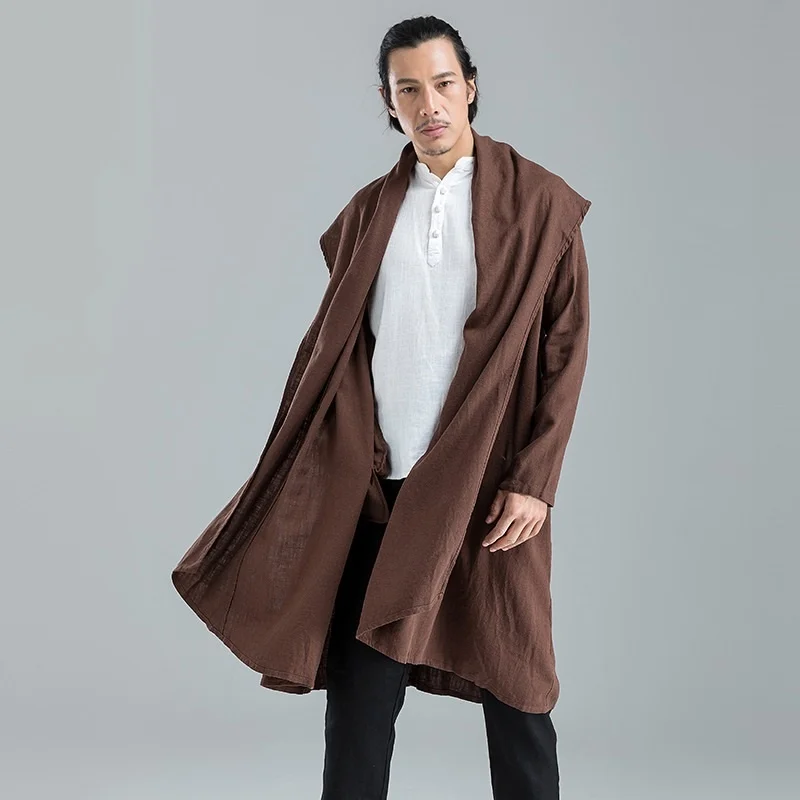 

Harajuku Japanese Kimono Cardigan Men Chinese Style Tang Suit Hanfu Coat Retro Kung Fu Robes Cloak Fashion Casual Jackets KK3847