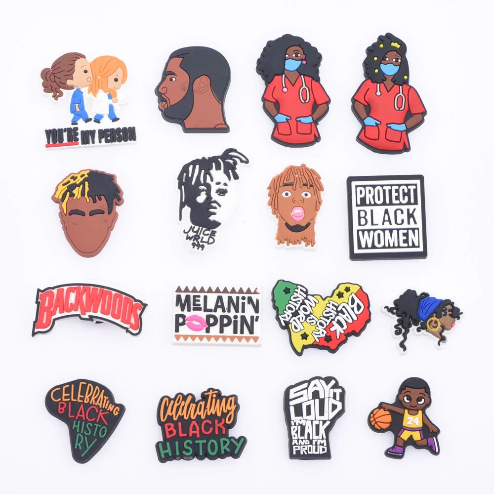 Новинка 1 шт. ПВХ защитная Черная Стильная серия обуви украшение для