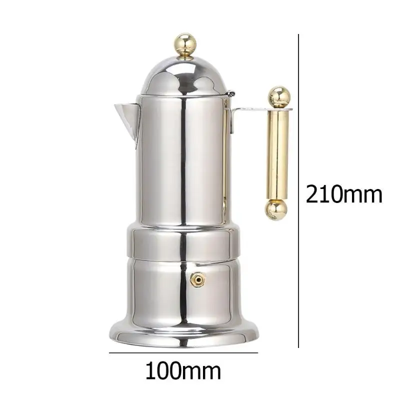 200 мл кофейник из нержавеющей стали Moka Кофеварка чайник Mocha плита фильтр Percolator