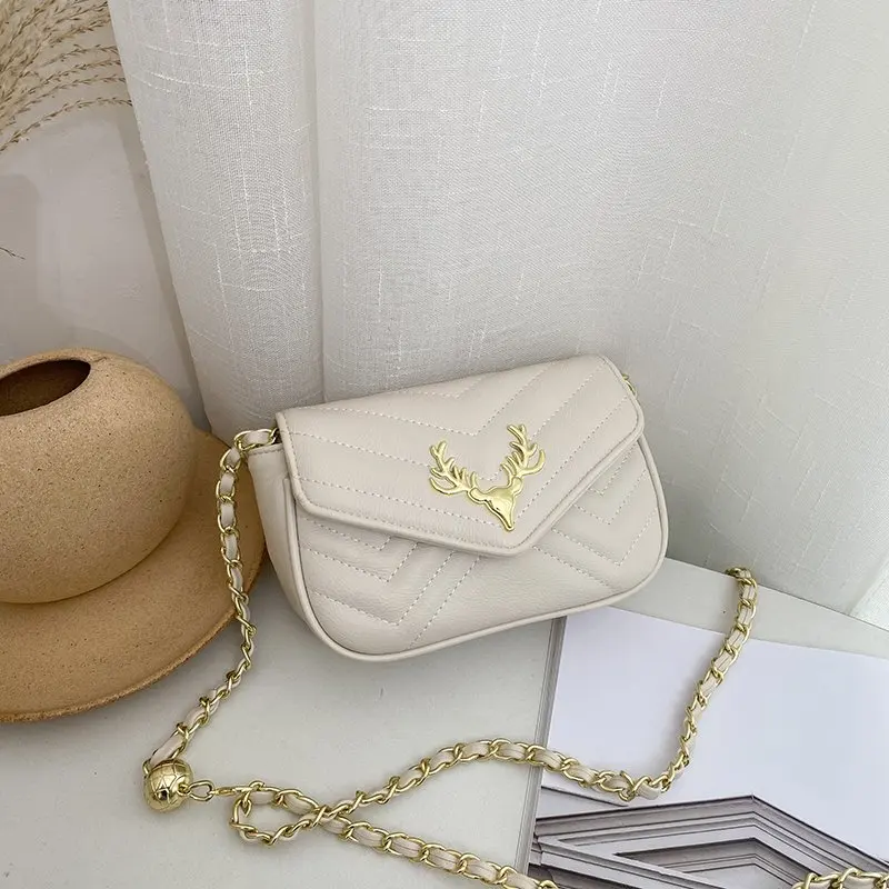 

New Fashion Strip Chain Shoulder Crossbody Bag for Women 2021 Main Messenger Bag Female Handbags and Purses Qualited