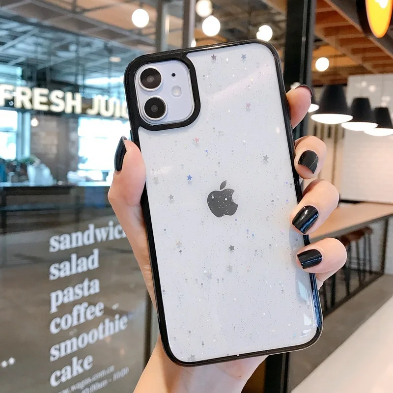 

Twinkle Candy Transparent Phone Case For iPhone 11 12 mini Pro Max XS X XR 7 8 6 6S plus SE 2020 Soft Shockproof Cases Cover