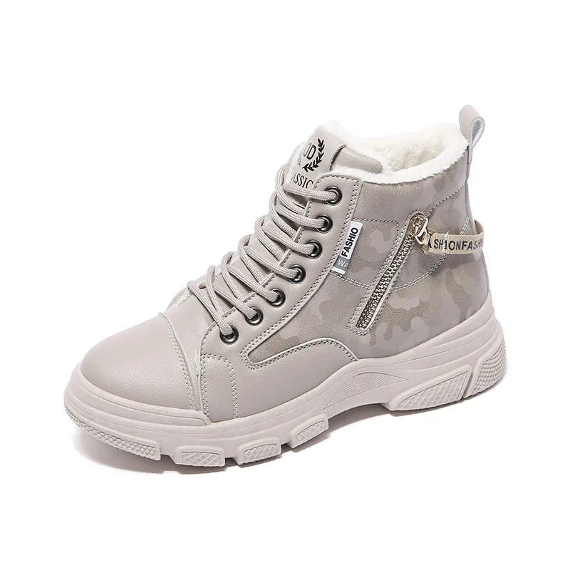 

Plus velvet Martin boots female 2022 winter new style Korean student warm short boots female thick-soled cotton boots KT533