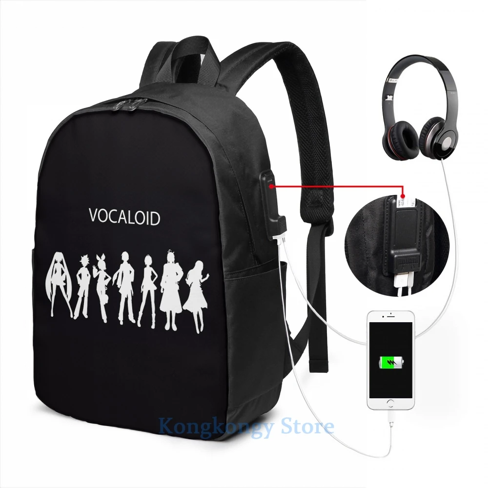 Рюкзак Vocaloid с забавным графическим принтом и USB-зарядкой мужские школьные сумки