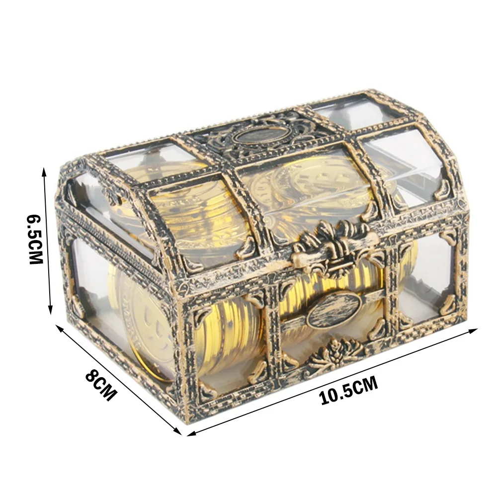 

Plastic Transparent Pirate Treasure Box Crystal Gem Jewelry Box Storage Organizer Chest Box Treasure For Jewelry Gem Trinket Box