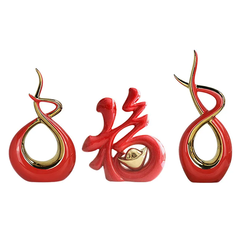 В китайском стиле Красный цвет талисман Feng shui Керамика аксессуары для дома