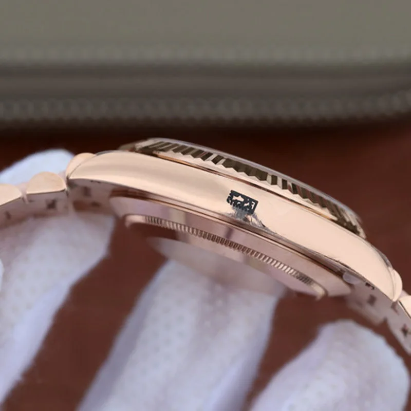 

New Men Rose gold Brown dial Automatic Mechanical Eta2813 Movement Gold 316L Stainless Steel Sapphire date Watch Date 40mm