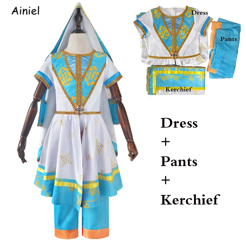 2019 Anime Aladdin Cosplay Princess Jasmine Costume Dress Pants Full Suit Disfraz Women Halloween Girls Kids | Тематическая одежда