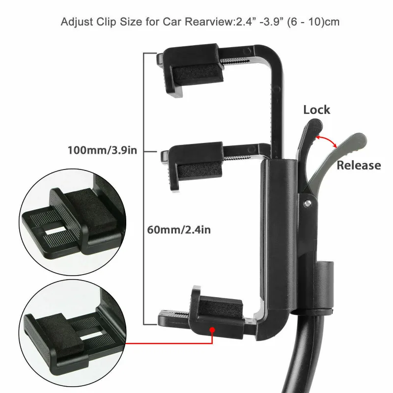 car rearview mirror mount phone holder universal car mobile phone stands for iphone samsung gps smartphone car accessories free global shipping