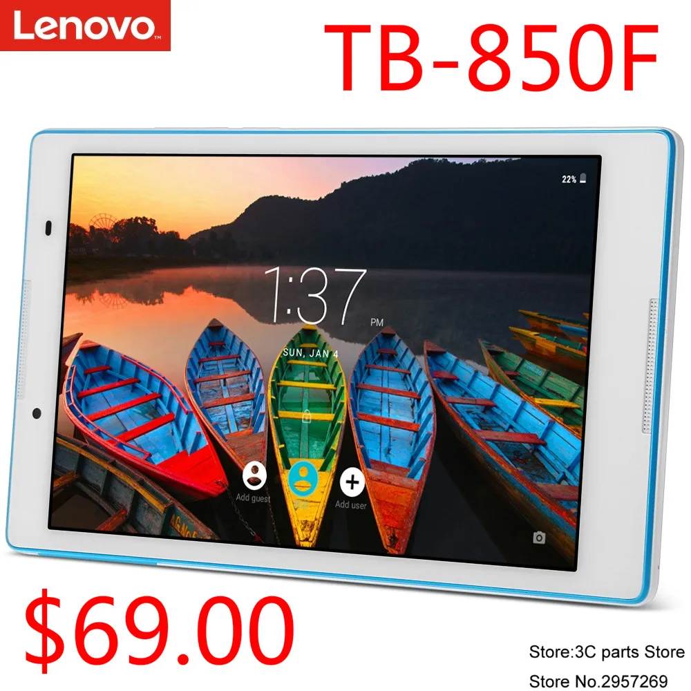 Lenovo T3 850F Wi Fi версия 8 дюймов 1 Гб ПЗУ 16 ОЗУ MT8161 1280x800 4290 мАч 2 МП 5 Мп планшетный ПК TB3