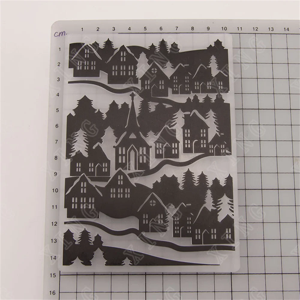 

Newest Hot Sale Plastic Country House 3d Embossed Folders Diy Paper Crafts Wedding Greeting Card Scrapbooking Photo Decoration