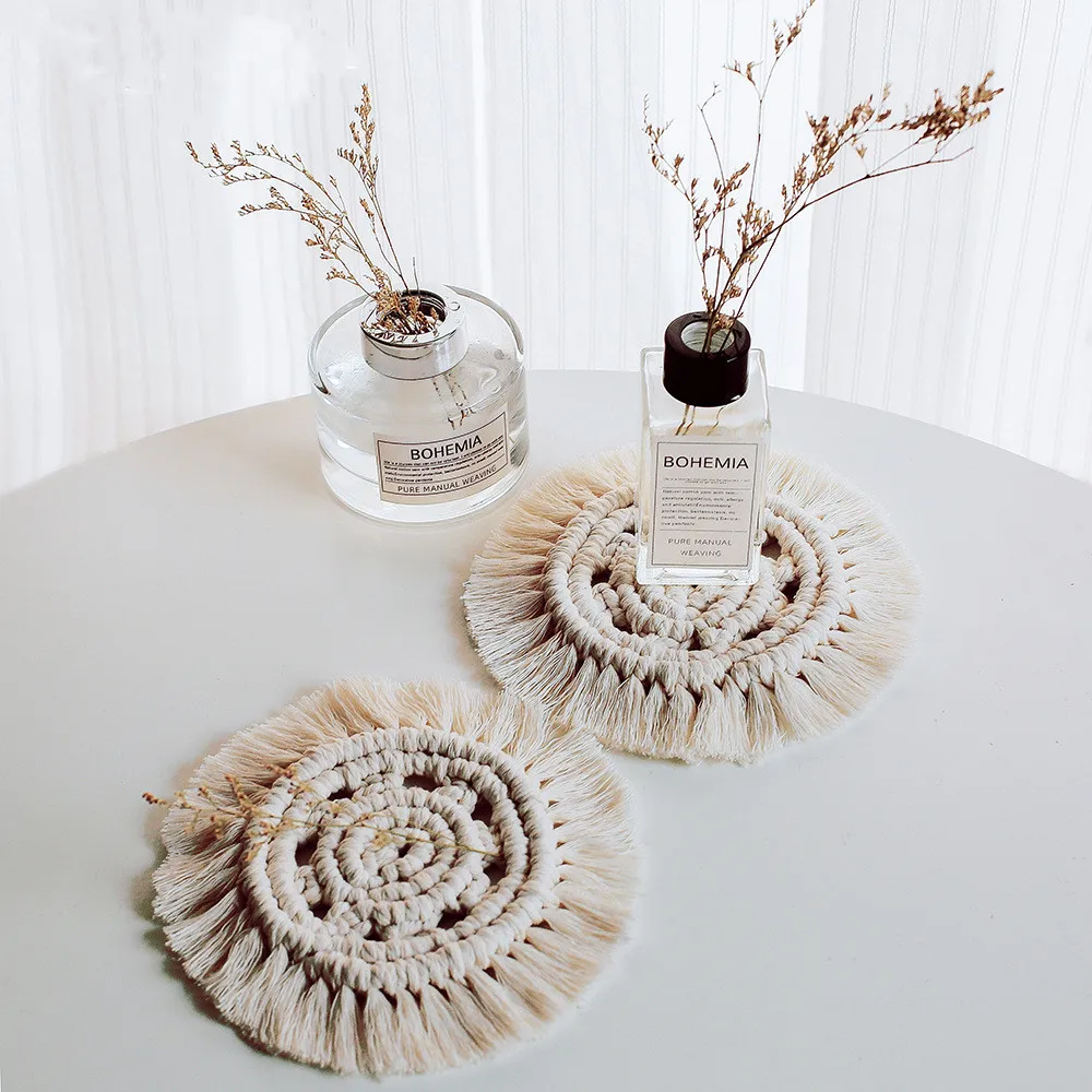 Подставка для Кубка макраме Северной Европы Настольный коврик чистые ручная