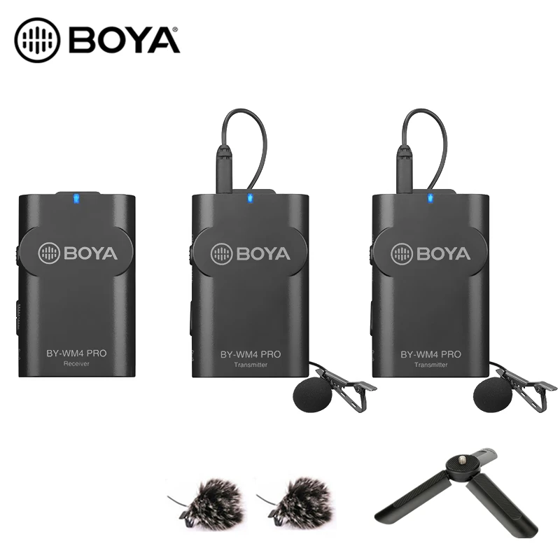 BOYA BY-WM4 Pro K2 K1 беспроводной микрофон аудио-видео Lavalier для DSLR камеры DV смартфона Vlog