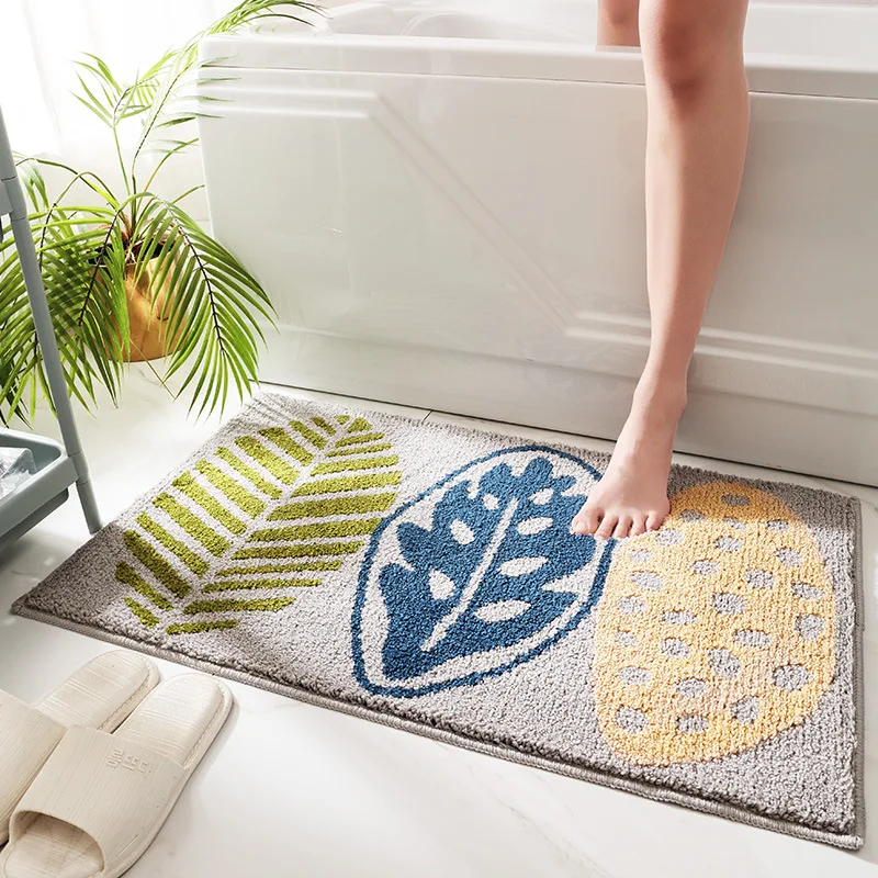 

Flocking door carpet floor mats home bedroom bathroom door absorbent non-slip thickened floor mats