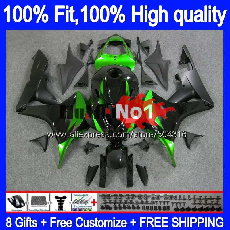 

Инъекция для HONDA CBR 600 RR CC 600RR 600F5 CBR600RR 36MC.99 черный зеленый CBR600F5 600CC CBR600 RR F5 2007 2008 07 08 обтекатель