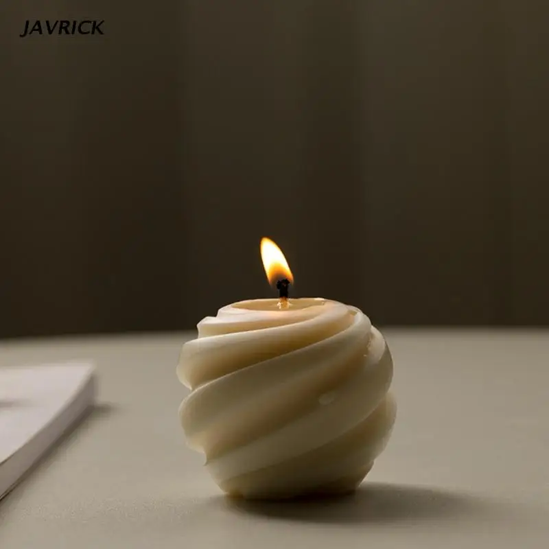 

3D Round Spiral Candle Making Silicone Mold Creative Crystal Epoxy Resin Mould for DIY Scented Candles Soaps Art Crafts