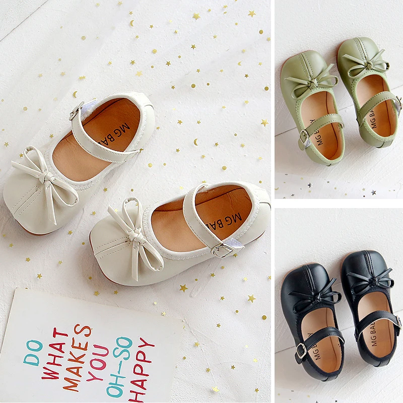 Детские сандалии для девочек обувь принцессы модная однотонная детская кожаная