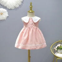 kids dress baby girls clothes casual costume cute peter pan collar summer 1 7 years daily dresses for girl childrens clothing