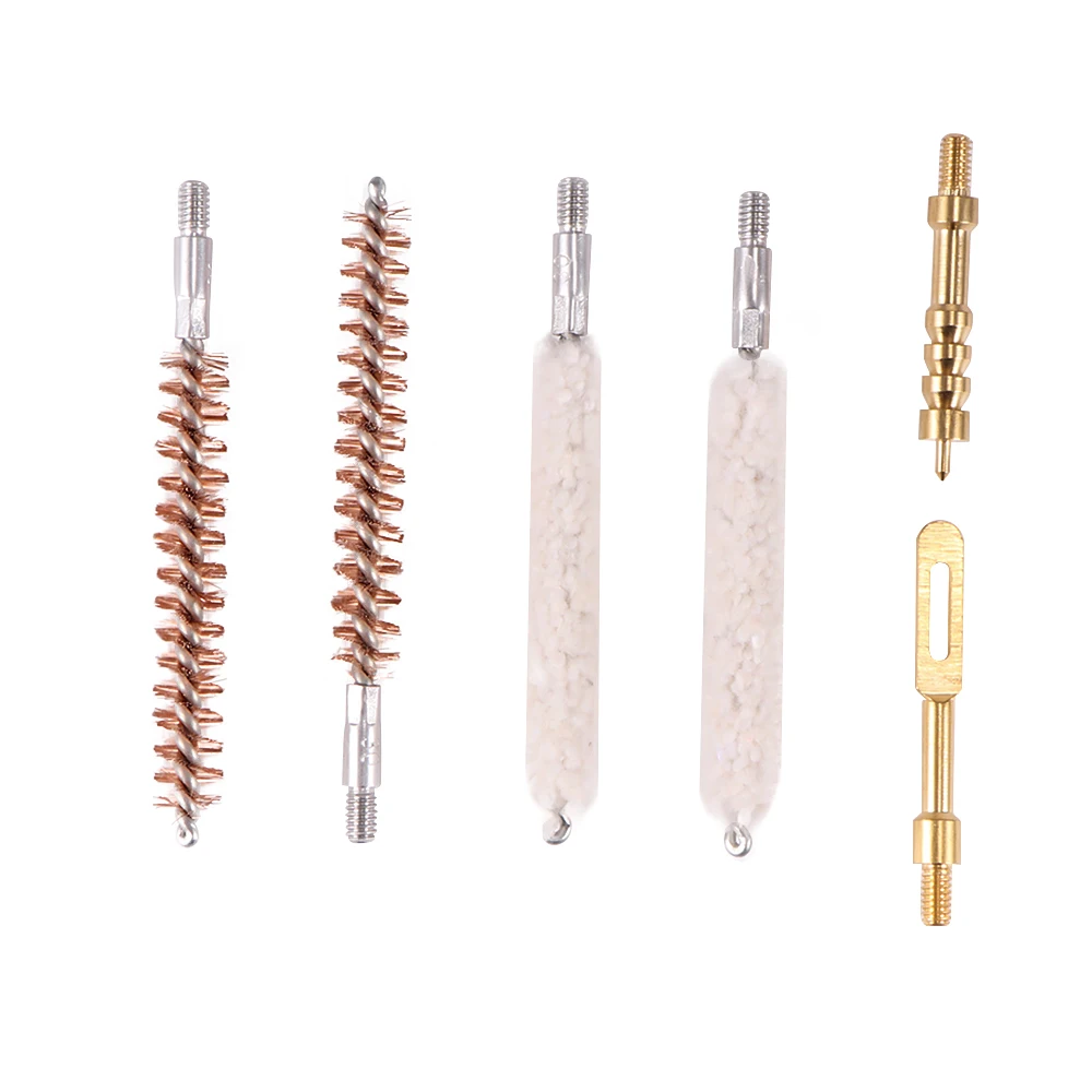 

2020 Outdoor Hunting Cleaning 6-Piece Brush Copper Pipe Gun Rod Brush Head Kit Rifle Cleaning Tool Hunting Accessories Portable