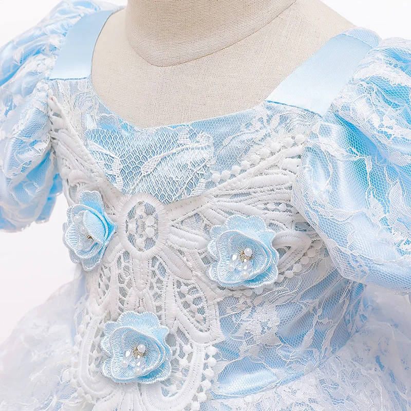 Baby Princess Dress Christmas Party Halloween Cosplay Costume Kids Lace Puff Sleeve Dresses for Girls Wedding | Детская одежда и