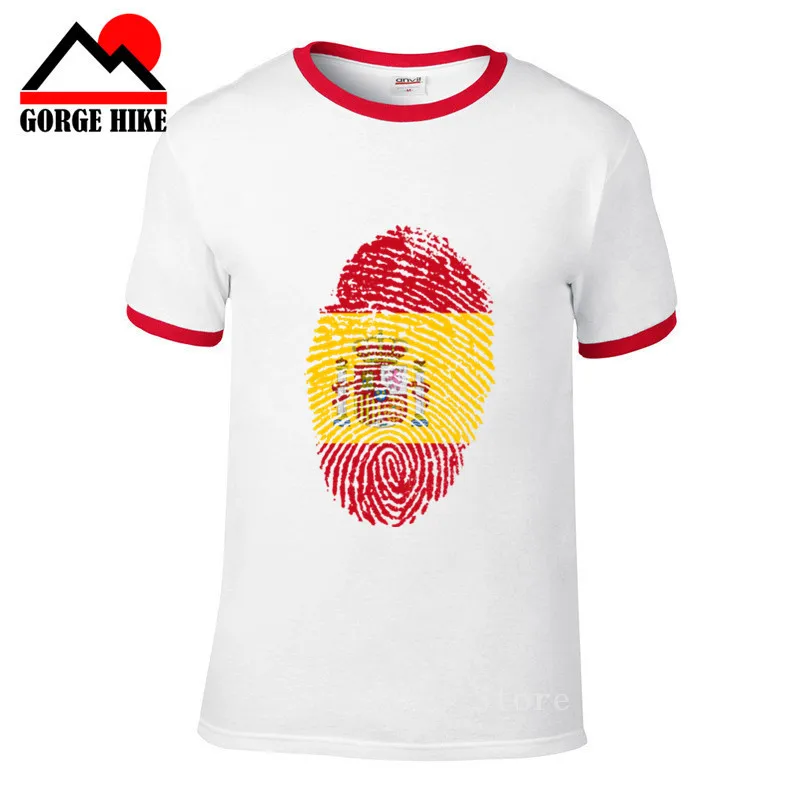 Испанский флаг отпечаток пальца 3D футболка испанская мужская хип хоп Футболка
