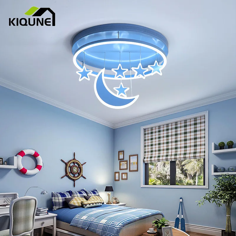 

Modern Star Month Children Room Absorbs Ceiling Light Acrylic Furniture Creative Bedroom Living Room Art Deco Hanging Light
