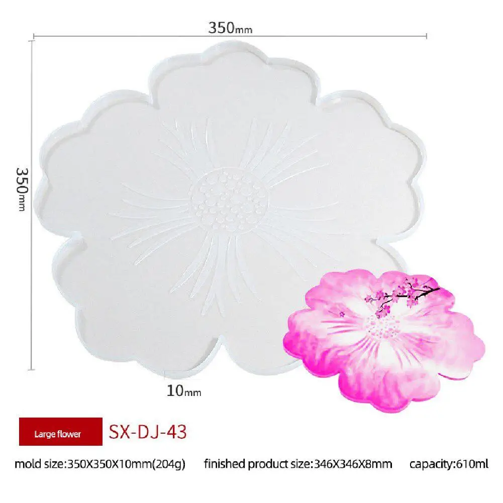 

AsyPets 1pc Flower Shape Silicone Coasters Molds DIY Resin Crafts Cup Mat Mold for Table Decoration