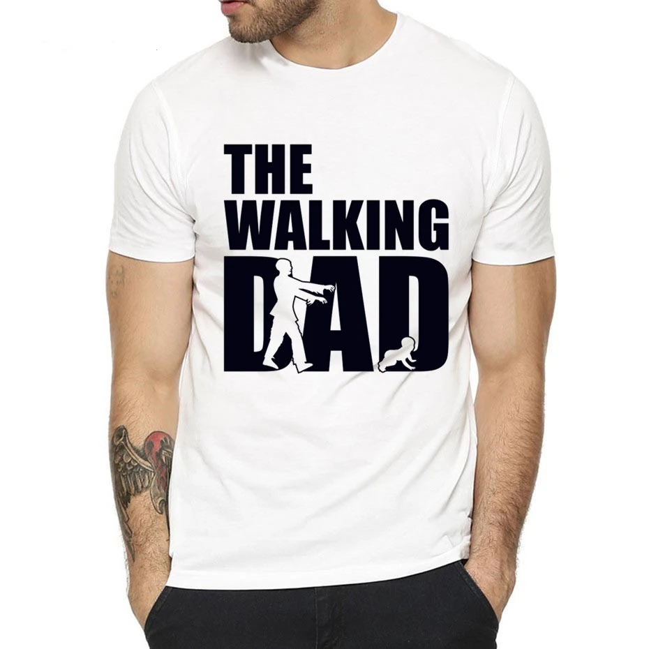 Для мужчин ходячие папа отцов День подарок на день рождения Футболка женщин
