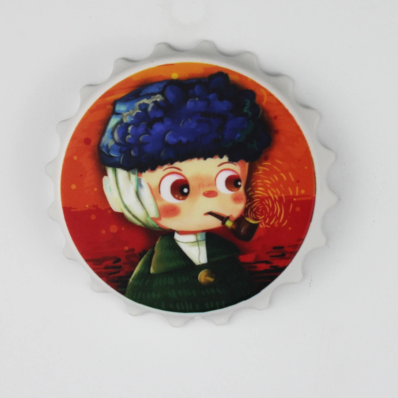 

Fasion Creative Cute World Famous painting Edison Monmarissa Van Gogh Pearl Girl Polyresin Oppener Magent Home Decoration