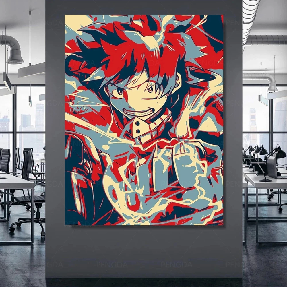 

Painting Wall Art Abstract Boy Canvas Red Black Modular My Hero Academy Picture HD Cool Gift Print Poster Living Room Home Decor