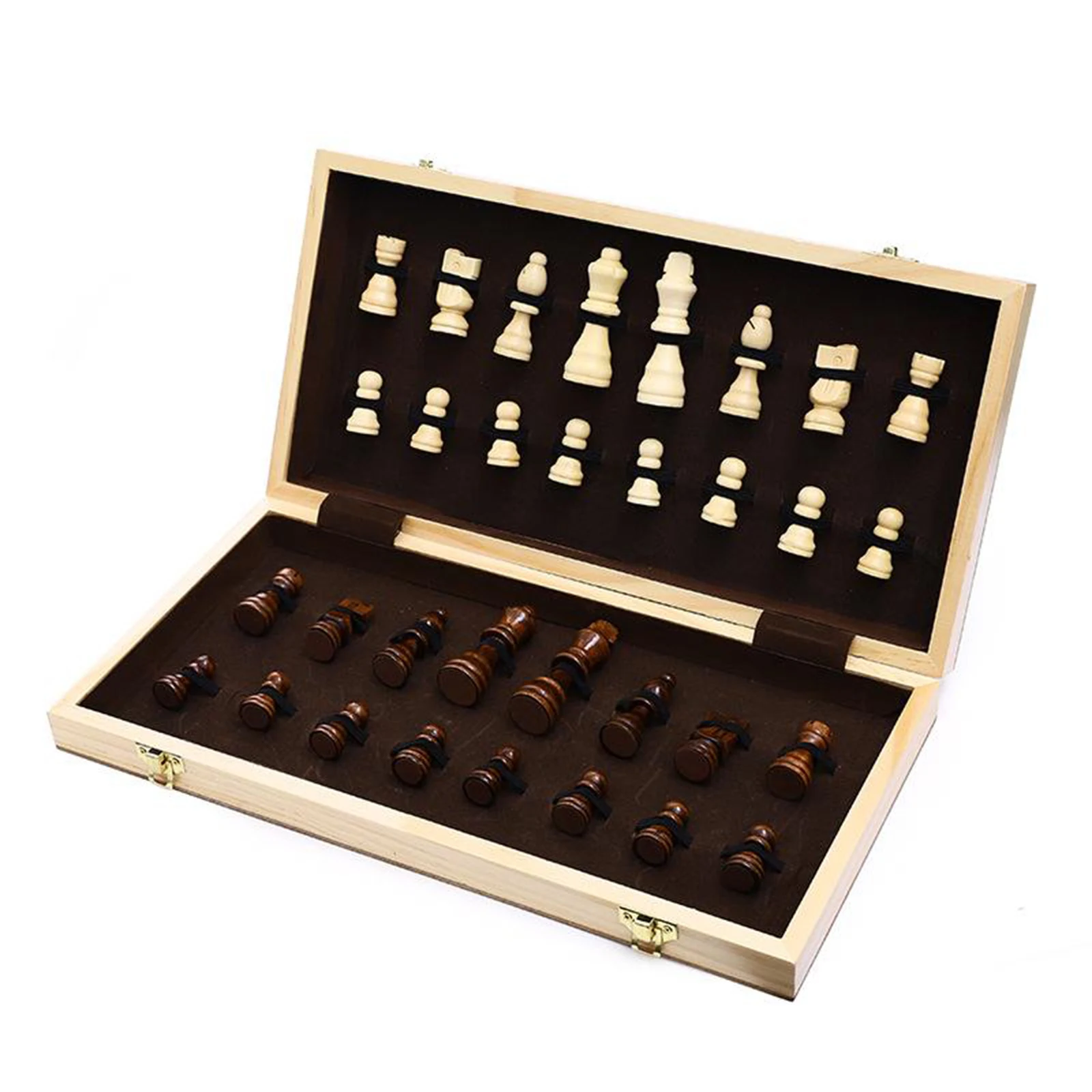 

Wooden International Chess Game Folding Chess Board Chessmen Gift for Friend