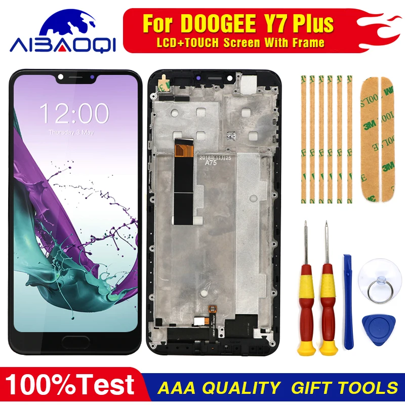 Оригинальный сенсорный ЖК дисплей для Doogee Y7 plus дигитайзер в сборе с рамкой