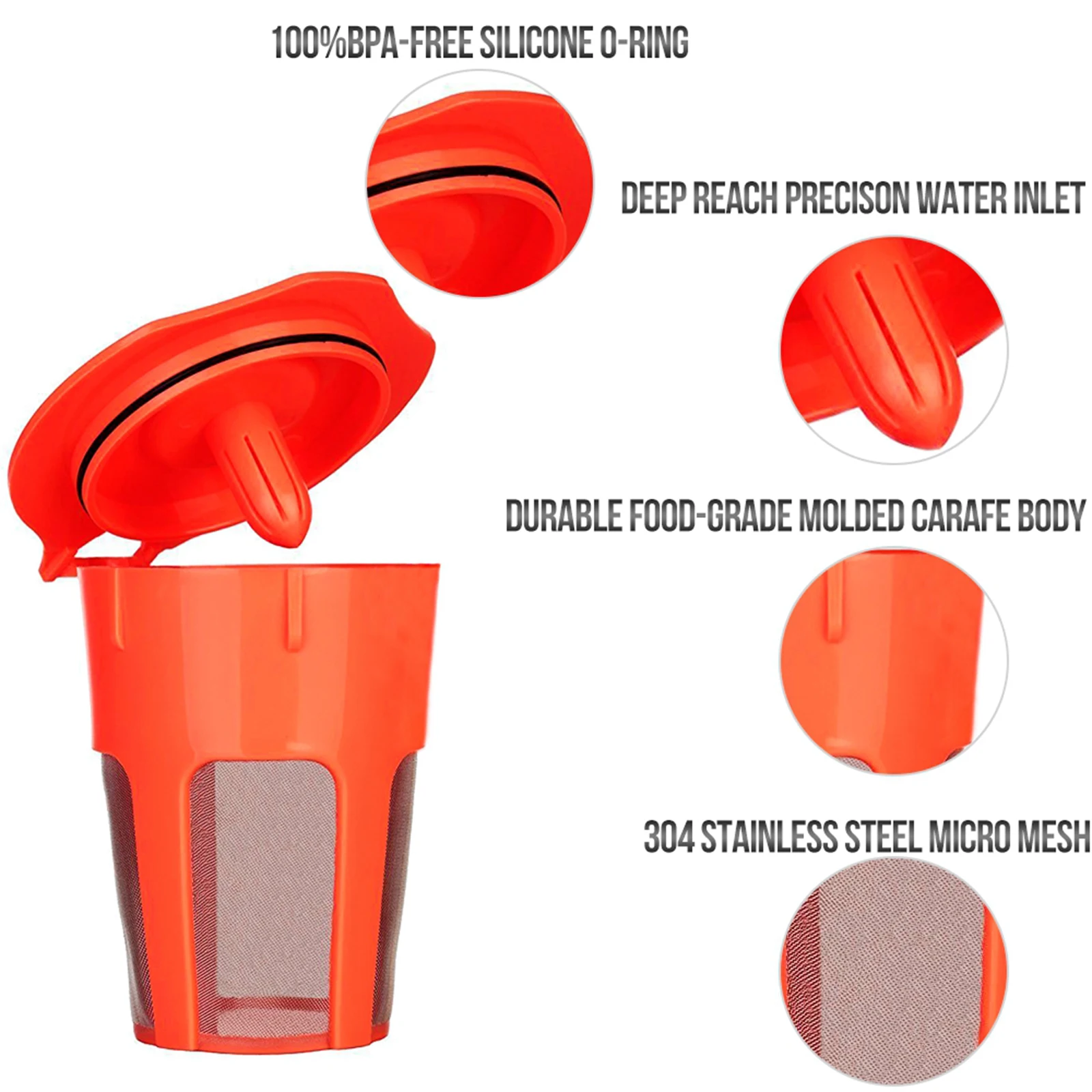 

Carafe Coffee K-Cups Carafe Reusable Capsules Coffee Filter Holder